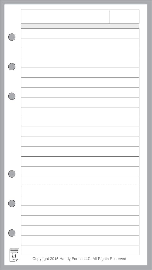 Personal Size Notes Pages Planner Insert, Sized and Punched for Filofax Personal Notebook (3.7" x 6.75")