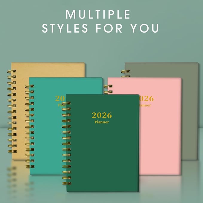 Ymumuda Academic Planner 2026, Daily Weekly and Monthly Calendar Planner (Jan. 2026-Dec. 2026),8.4"×6.3", Hardcover Notebook Teacher Supplies, Premium Thick Paper, Planners for School Work Office