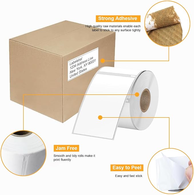 2640 Pcs/3-Proof 1" Core Labelebal Compatible with DYMO 30323,2-1/8" x 4"(54mm x 101mm) Direct Thermal Labels, Shipping Replacement Labels Compatible for DYMO LabelWriter Printer (NOT for 550,5XL)