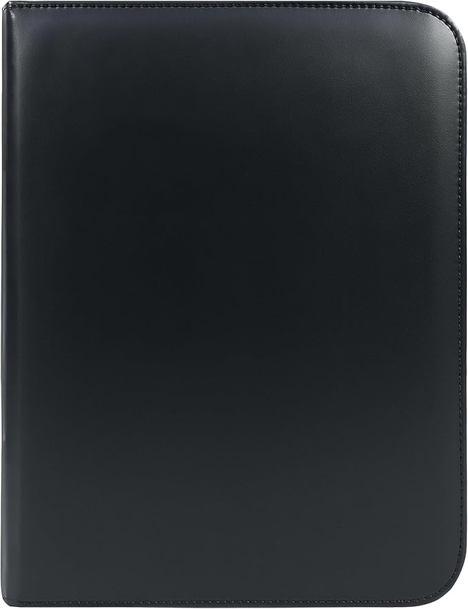 OLDE YORK Leather Padfolio — Leather Binder Portfolio for Men, Padfolio for Men & Women — 100% Authentic Top-Grain Leather (Black)