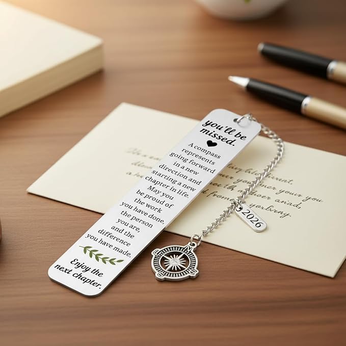 2026 Retirement Teacher Summer Bookmark Gifts for Woman End of School Year Going Away Gift for Women Men Retired Teachers Friends, Coworker Leaving Farewell Goodbye Gifts for Boss Manager Employee