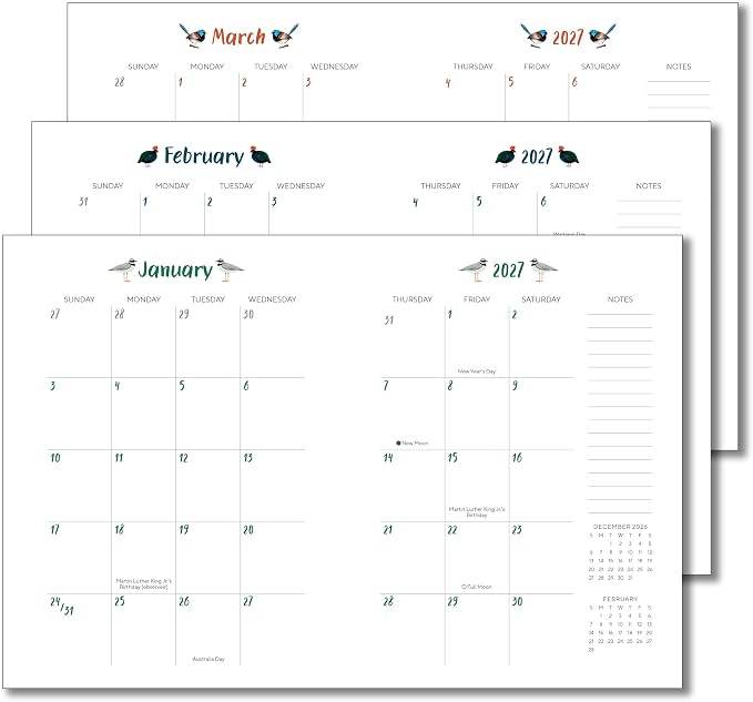 High Note 2027 Planner, 17-Month Weekly & Monthly Flexible Cover Calendar Book with Goal & Project Planning Pages, August 2026 – December 2027, 5.75" x 7.5", Orders of the Animals