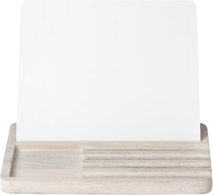 Anji Mountain Mango Wood Desk Helper with Whiteboard | Desktop Organizer for Office Desk Accessories, Home Office & School Supplies | Modern Desk Storage & Office Decor Organizer