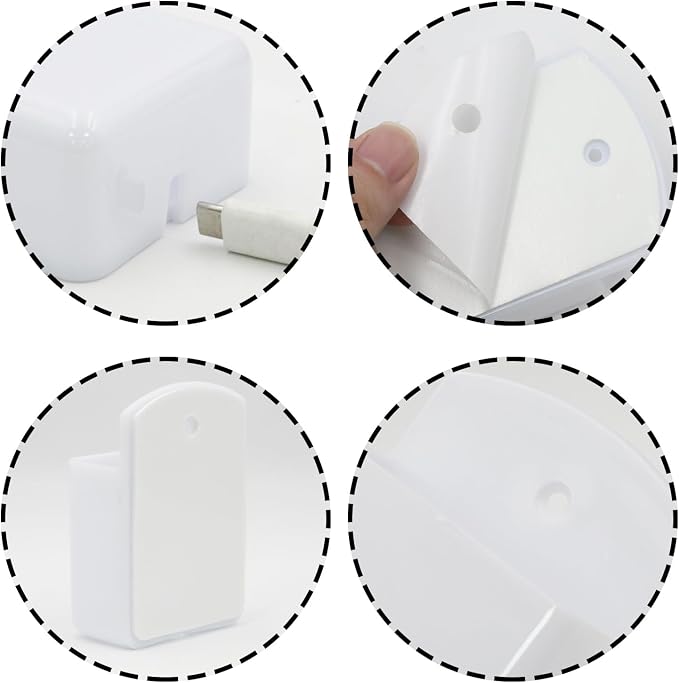 2 Pcs White Adhesive Remote Control Holders, Wall Mount TV Controller Holder Remote Organizer, Wall Mount Pen Holder Desk Accessories for Home/Office/School