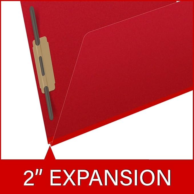 25 Pt. Pressboard Classification Folders, Full Cut End Tab, Letter Size, No Dividers, Deep Red (Box of 25)