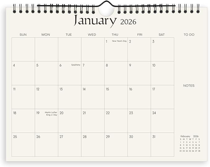 SKYDUE Wall Calendar 2026-2027, 18 Months Calendar from Jan. 2026 to Jun. 2027, 8.5 x 11 Simple Small Calendar Planner with 280 Stickers