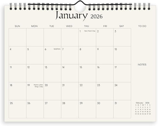 SKYDUE Wall Calendar 2026-2027, 18 Months Calendar from Jan. 2026 to Jun. 2027, 8.5 x 11 Simple Small Calendar Planner with 280 Stickers