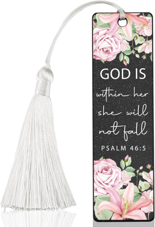 Christian Empowerment Bookmark, Inspirational Gift for Believers, Uplifting Present for Spiritual Readers, Faith - Based Reading Gift, Unique Floral & Scripture Design Bookmark, WCB42