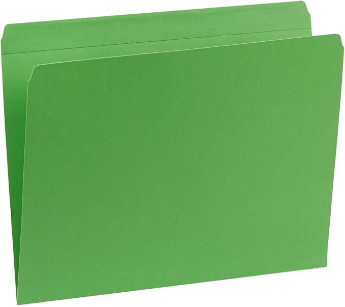 Blue Summit Supplies 100 Straight Cut File Folders, Ocean Tones, Letter Size, Assorted Blue, Green, and Purple Color File Folders, Single Tab, 100 Pack
