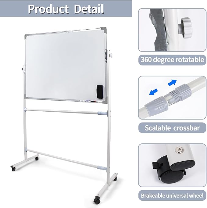 whiteboard Stand Only,Whiteboard Mounting Brackets,Adjustable whiteboard Easel Only,Restaurant Stand Up White Board,Large Rolling White Board Stand Only, for Home and Office Student。