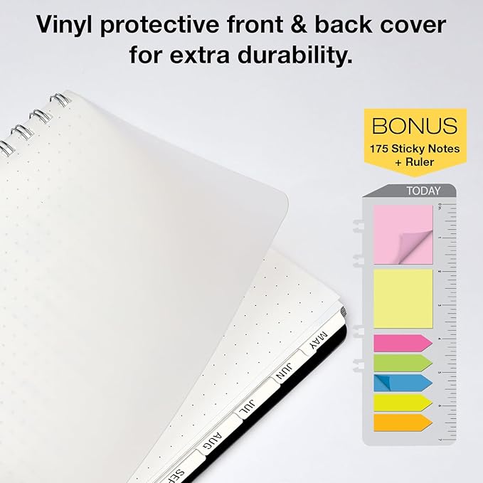 ESSENTIAL 2026-2027 Monthly & Weekly Planner with Tabs, 8.5"x11": 14 Months (May 2026 - June 2027), Professional, Simple, Easy-to-Use Design and Frosted Poly Cover for Extra Protection (Frosted)