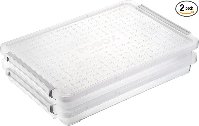 BTSKY 2 Pack A4 Plus Clear Plastic Stackable Storage Box Desk Paper Magazine Container with Buckle, Office Supplies Accessories File Protector Case Organizer, Portable Project Case Document Holders