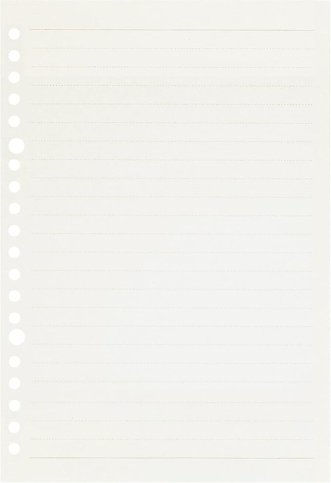 Zelten Loose Leaf Punched Paper Refills Paper for Personal Organizer Diary Notebook Refillable Planner (Lined, A5/20 Hole)