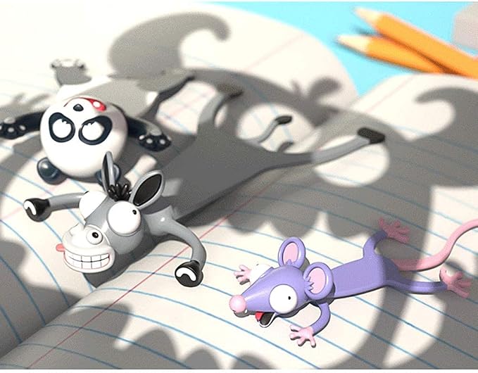 3D Stereo Wacky Animal Bookmark Funny Ocean Series Cute Creative Gift Novelty Bookmark for Reader (Mouse)