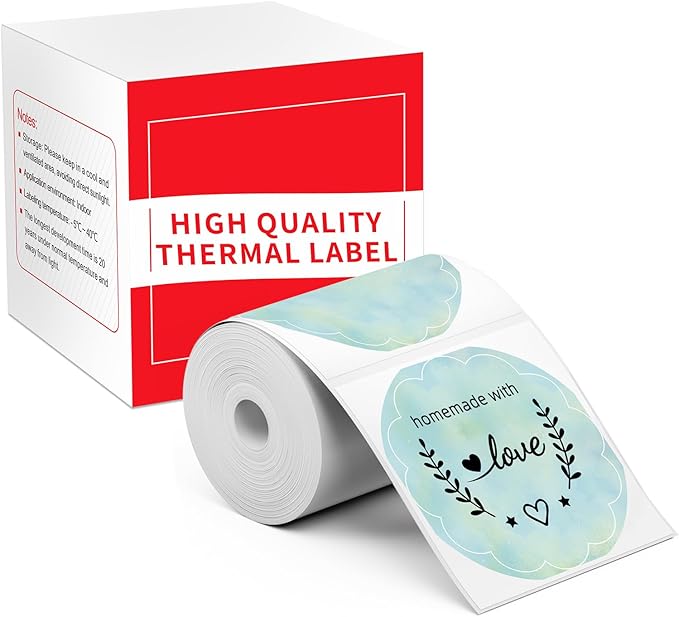 M110 Label Compatible with M100/M110/M120/M260/M220/M150/M421/241BT/243BT, 1.96" x 1.96"(50x50 mm), Thermal Round Gradient Color Paper for Logo/Thank You Label/Small Business/,140 Labels/Roll