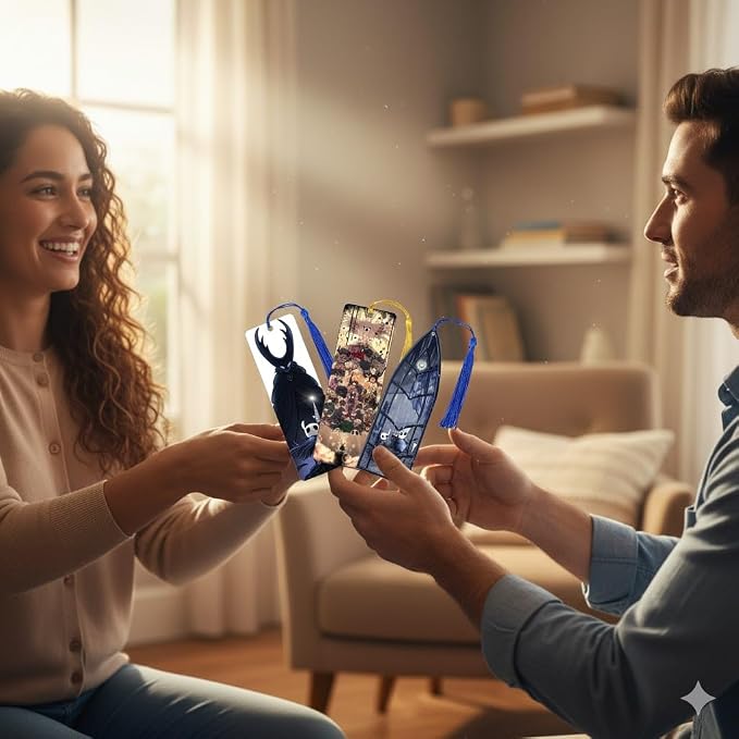 Cartoon Anime Knight Acrylic Bookmark - Hallownest Hornet Theme Gaming Bookmarks Gift for Fans, Anime & Manga Lovers, Bookworms (3PC Hollow Bookmark)