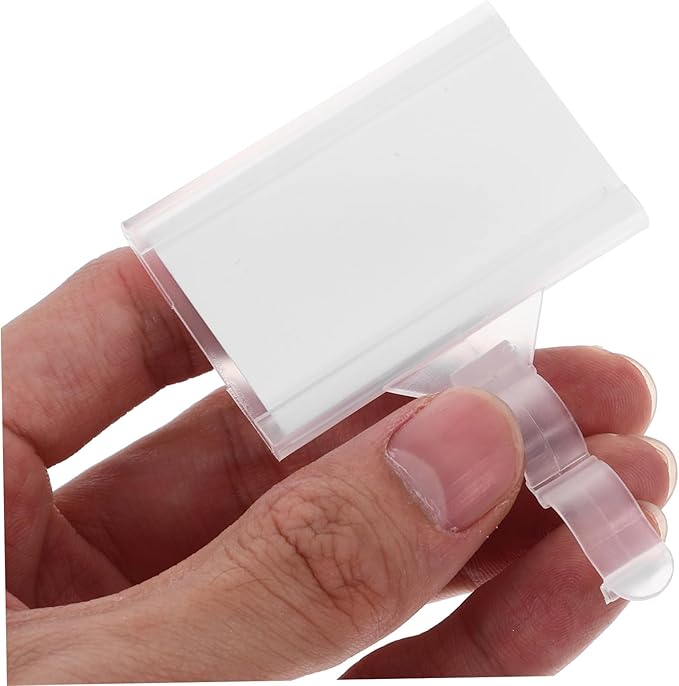 ULTECHNOVO 60pcs Shelf Label Holders for Retail Sturdy Plastic Card Holders Hook-style Design for Easy Attachment for Supermarkets and Pantries