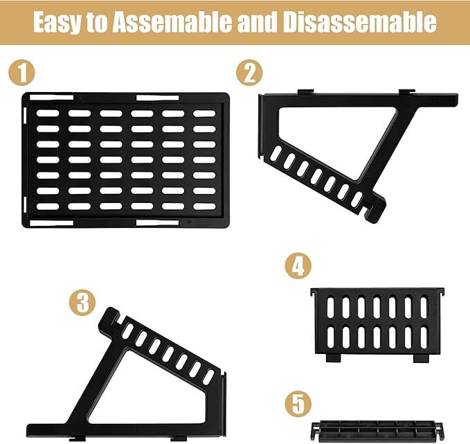Ctemnpho Large Label Holder for Rolls and Fan-Fold Labels, Basket, Stand Desktop Printer Accessory for Home, Office (Black, Large)