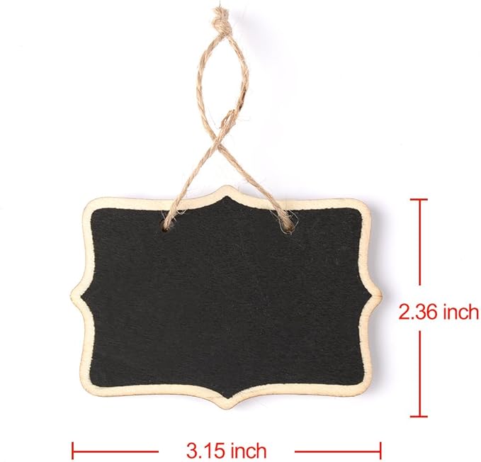 AUSTOR 14 Pcs Mini Chalkboards Signs Hanging Rectangle Chalkboards Double Sided Blackboard Message Board Hanging Signs for Weddings, Kids Crafts
