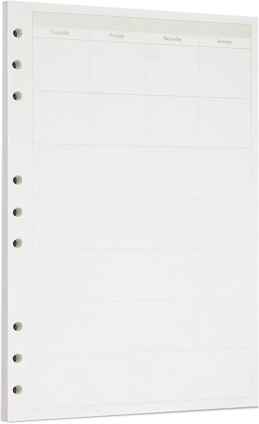 Zelten 1 Pack B5 45 Sheets/90 Pages Monthly Planner Loose Leaf Punched Paper Refills Paper for 9 Hole Binder Personal Organizer Diary Notebook Refillable Planner