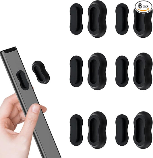 6pcs Magnetic Remote Control Holder, No Drill Wall Mount Silicone TV Remote Holder Self-Adhesive Universal Organizer Storage for Air Conditioner Fan Media AC RV Accessories (Black)