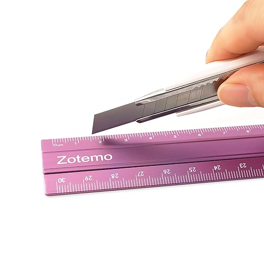 2-in-1 Foldable Metal Ruler & Protractor -15cm Compact to 30cm Extended, Precision Laser Etched Metric Scale, Aluminum Folding Small Ruler for Planner Journaling Drafting Drawing (Pink)