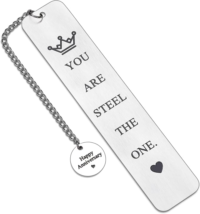 11 Year Anniversary Bookmark Gifts for Her Him Steel 11th Wedding Anniversary Romantic Couple Gift Steel Bookmark Gifts for Her Him Wife Husband Couple Women Men Book Lover Valentines Bookish Gift