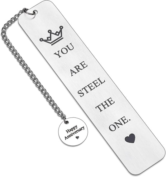 11 Year Anniversary Bookmark Gifts for Her Him Steel 11th Wedding Anniversary Romantic Couple Gift Steel Bookmark Gifts for Her Him Wife Husband Couple Women Men Book Lover Valentines Bookish Gift