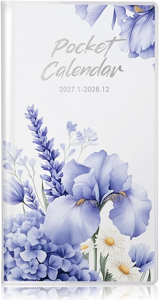 Pocket Calendar 2027-2028 for Purse, Small Pocket Planner 2027-2028 for Purse 3.5×6.5In, 24 Month Organizer from Jan 2027- Dec 2028 Mini Planner with Pvc Cover for Organizing & Planning