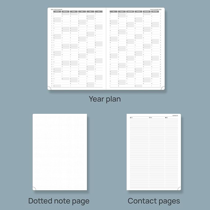 POPRUN 2026 Daily Planner One Page Per Day Even Weekends A4 Large Size (8.5" x 12") - 12 Months Calendar Hourly Appointment Book with Inner Pocket, Pen Holder, Hardcover - Burgundy