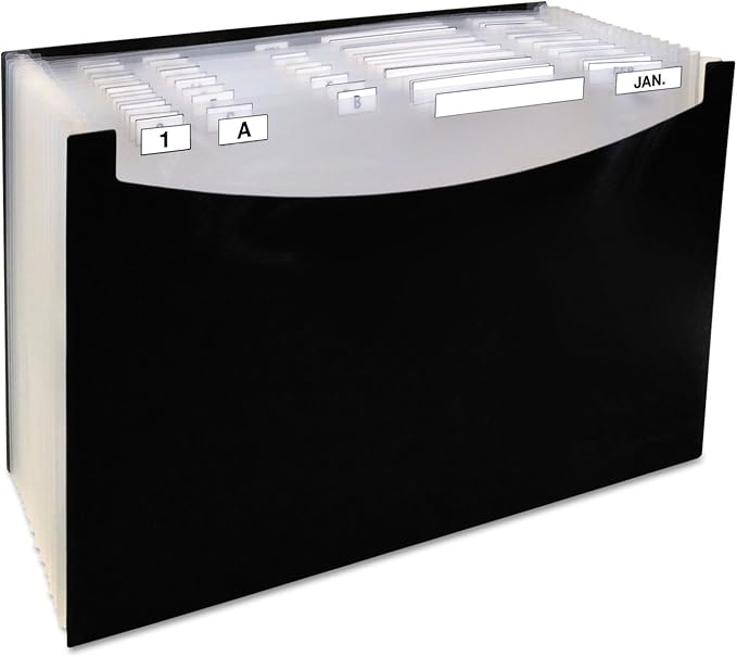 C-Line 48221 21-Pocket Stand-Up Design Expanding File, 12-Inch Exp, Legal, 15 x 9 1/4, Black