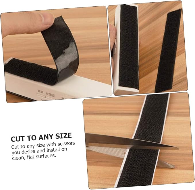 NUOBESTY 25pcs Strong Adhesive Hook and Loop Tape for Home Organization Versatile Double-Sided Household Adhesive Stickers for Securing Cushions Wall Decor and Crafts Black