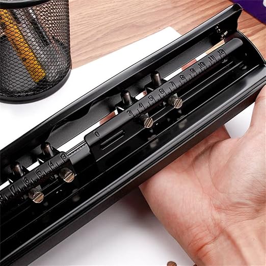 3/4/6 Hole Adjustable Desktop Punching Machine A7/A6 Paper Diary Storage Box Office Supplies Manual