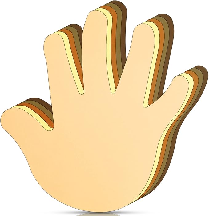 Qilery 200 Pcs Multicultural Hand Creative Cut Outs 5.5 x 4.8 Inch for Classroom Multicultural Diversity Craft Projects Unity Diversity DIY Paper Classroom Craft Materials School Handprint Decor