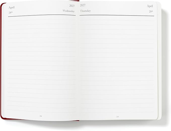 Wykeham's Executive 2026-27 Daily Journal Planner – Customization Available – Mid-Year Academic Diary (Crimson, 8.5"×5.5")