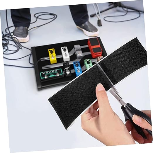 Kisangel 2rolls Professional Pedalboard Mounting Tape Hook and Strip for Electric Guitar Pedals Strong Adhesive Tape for Pedal Board for Musicians and Guitar Enthusiasts