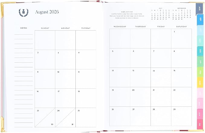2026-2027 Weekly Planner by Emily Ley – Simplified Bookbound Planner Berry Stripe, August 2026–July 2027 – 12-Month Academic Year Organizer for Women