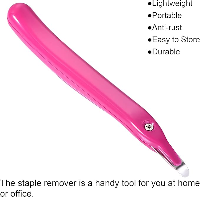 MECCANIXITY Staple Remover Tools, Magnetic Staplers Puller for Office Home Desktop Accessory, Rose Red Pack of 3