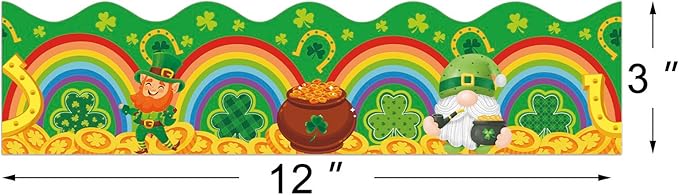 72 Feet St Patricks Day Shamrock Clover Borders for St. Patrick's Day Bulletin Board Classroom Decoration