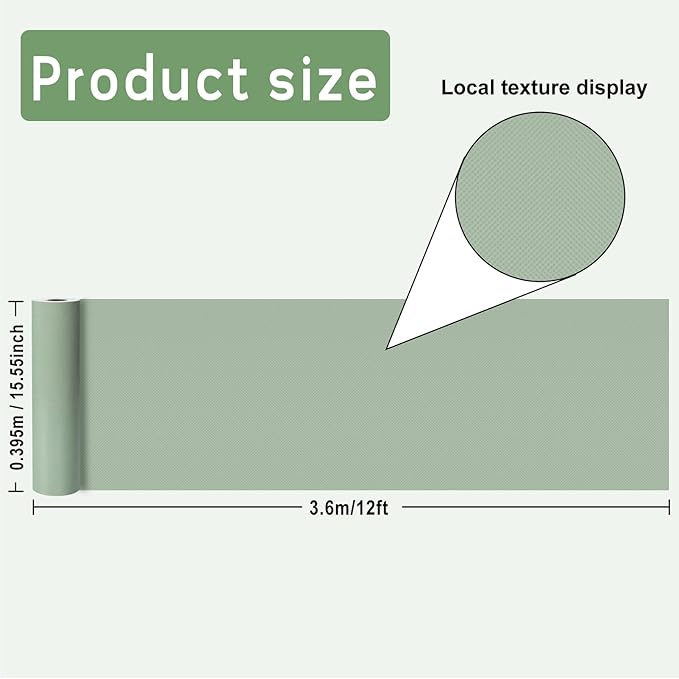 Sage Green Bulletin Board Roll Reusable Waterproof Erasable Bulletin Board Fade Resistant Wrinkle Resistant Poster Non-Woven Fabric Bulletin Board Roll for Classroom Decor Wrap Craft 15.55" x12ft