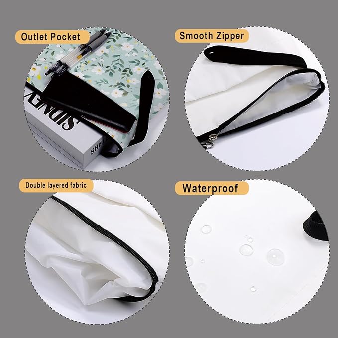 Flower Pattern Book Sleeve,Book Lovers Gifts Waterproof Book Cover for paperbacks with Zipper and Front Pocket Book Pouch for Women Teacher Birthday Graduation Christmas Gifts (Wildflower1601)