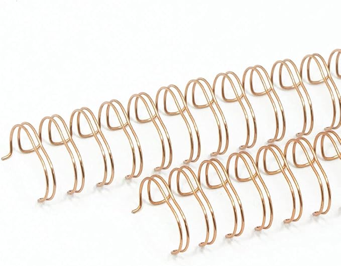 Craftelier - Set of 2 Double Ring Spiral Binders for Albums, Notebooks, Diaries or Calendars | Ideal for Scrapbooking and Other Crafting Projects | Ø 1.90 cm (0.75") - Rose Gold Colour