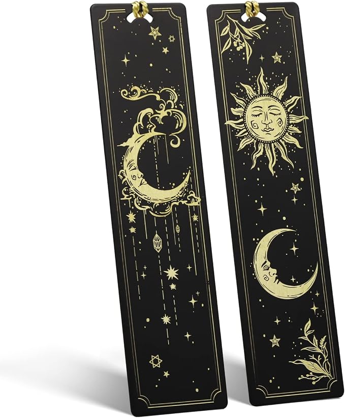 YoeeJob Metal Bookmark for Men Women Kid, Tarot Sun & Moon Book Marker for Book Lover, Unique Bookmarks for Boys & Girls Graduation/Birthday Gifts, Teacher Appreciation Gifts, Reading Present