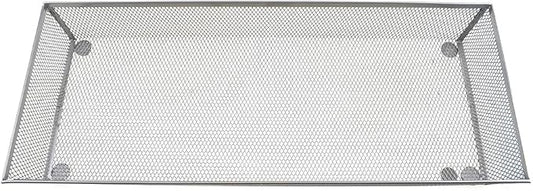 HAHIYO Stackable Mesh Tray Cup 15 x 6 x 2 inches Sturdy Container for Desk Drawer Organizer Collection for Home Office School kitchen Soft Foam Feet No Sharp Edges 1 Pack Silver
