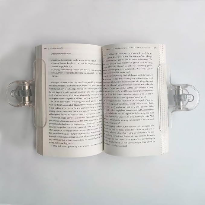 Book Clip Transparent Heavy Book Page Holder Clips, Book Reading Opener Accessories for Teacher Students Clerks Office 2pc