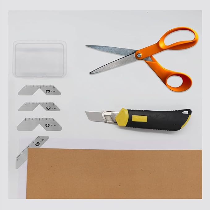Bookbinding kit and Corner Miter Tool for Album Making.Contains 4 Different Beveled Edge Sizes