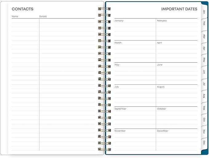 Blue Sky 2027 Weekly and Monthly Planner Calendar, January 2027 - December 2027, 5" x 8", Flexible Frosted Cover, Laminated Tabs, Durable Twin Wire Binding, Bakah Blue