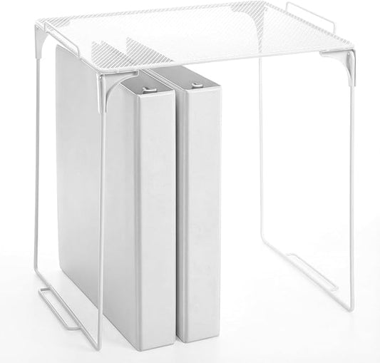 Colarr White Locker Organizer Shelf Locker Accessories for Girls Stackable Storage Organization Shelf Area Saver Fits Standard Size for School Office Kitchen and Home