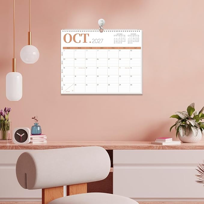 GuassLee Wall Calendar 2026, 2026-2027 Calendar Wall Runs from Jun. 2026 to Dec. 2027, 19-Month Hanging Calendar Spiral Bound for Office School Home Planning and Organizing, 14” x 11”