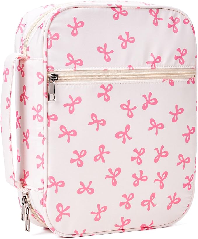 Floral Bible Cover Case for Women, Aesthetic Large Carrying Case, Quilted Bible Tote Bag Organizer Study Supplies